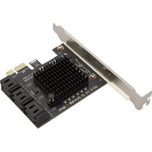 4/6 Ports SATA PCIe Adapter SATA III to PCI Express 3.0 X1 Controller Expansion Card 6Gbps SATA 3.0 PCI-E X4/X8/X16 Chip