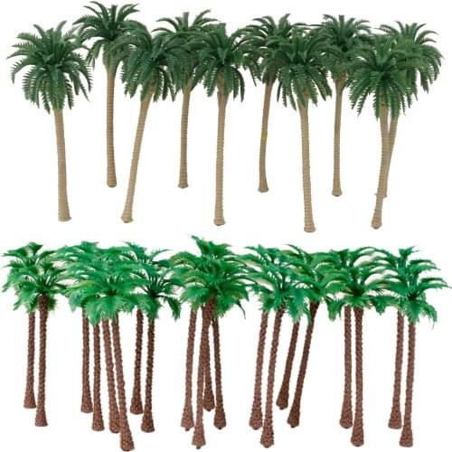 40 pcs Model Coconut Palm Tree Scenery for Train Railway Architecture Building Layout