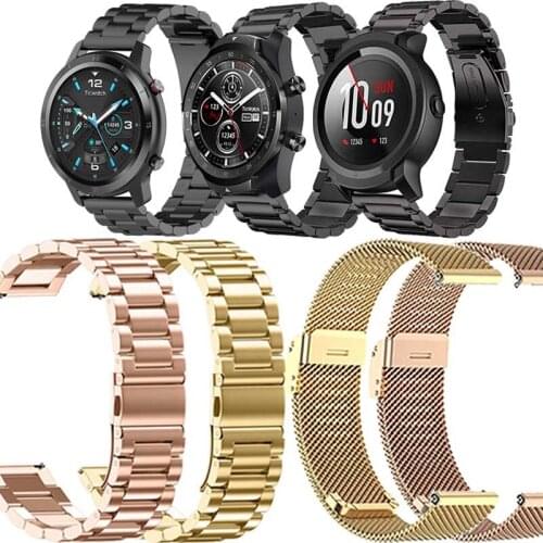 Bracelet Band For Ticwatch 2/e/S2/E2/Pro 3 GPS/2020/2021/2019/GTX/Ite/4G Strap Milanese Stainless Steel Watchband Smart Watch