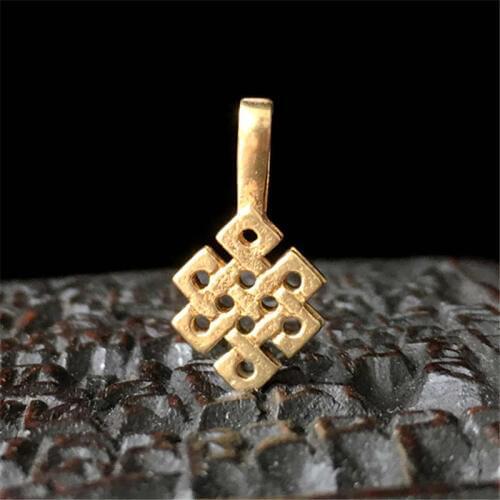 BRO552 Tibetan Prayer Mala Counter Pair Endless Knots Lovely Charms Brass Accessories