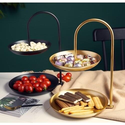 Double-layer Fruit Storage Tray Cake Rack Family Party Dessert Storage Rack Wedding Decoration Snack Rack Kitchen Accessories