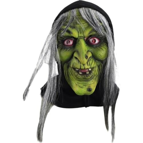 Halloween Cosplay The Nun Horror Mask Cosplay Scary Creative Funny Old Witch Headgear Prom Props Latex Horror Tricky Scary Mask