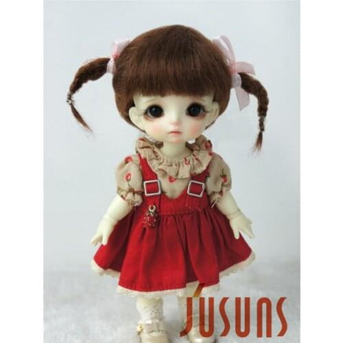 JD540 1/12 1/8 Cute BJD mohair wigs short Size 3-4inch 4-5inch 5-6inch wig Fashion accessories Two braids doll hair