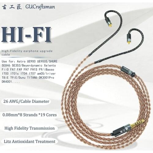 6n occ copper MMCX HA-fw001 fw10000 se846 w40 w80 w60 4.4mmBalanec Solaris Andromeda ATLAS xelento AK T8iE T9IE Headphone cable