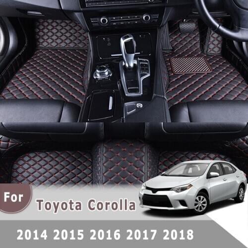 Leather Mats Auto Interior Carpets Right Hand Drive Car Floor Mats For Toyota Corolla XI 11th E170 2014 2015 2016 2017 2018