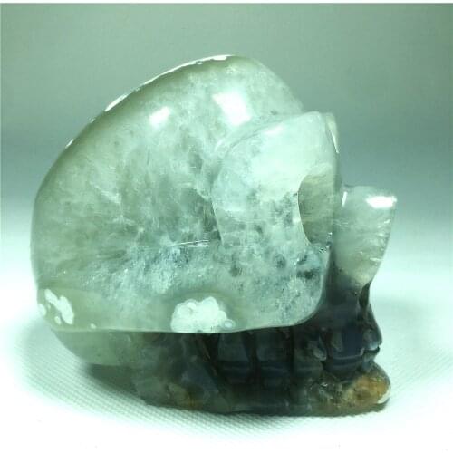 Agate Cranium Natural Stone Crystals Live Carving Skulls Wicca Wichcraft Reiki Raw Gems Minerals Ornaments Home Decoration Gifts