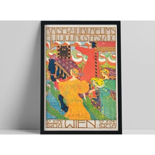 Ludwig Ferdinand Graf Kaiser Jubilaeums Huldigungs Festzug Poster, Lithograph Colours Wall Prints, Vintage Wien Picture Decor