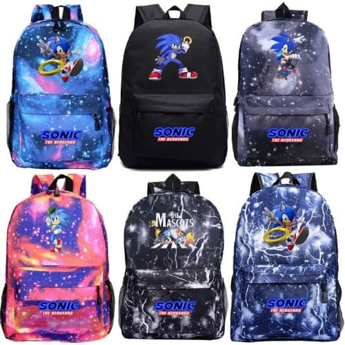Cute Sonic Backpack Childrens Students School Bag Boy Girl Back To School Gift Rucksack Teens casual Travel Bag Mochila