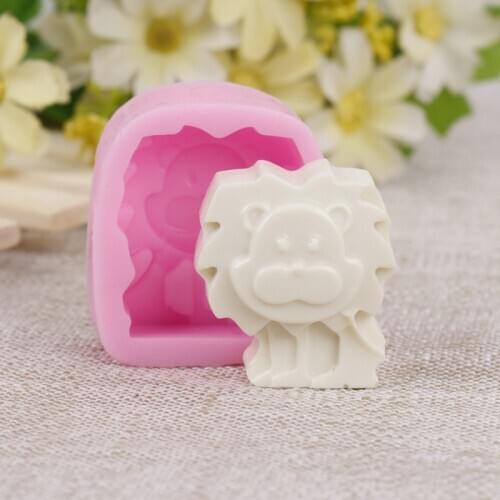 Mini Cute 3D Lion Shape Silicone Soap Mold DIY Handmade Silicone Mold Fondant Cake Mould