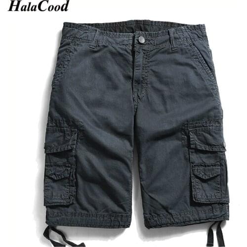 Fashion 2018 Mens Military Cargo Shorts Summer Army Green Cotton Shorts Men Loose Multi-Pocket Shorts Homme Casual Trousers 40
