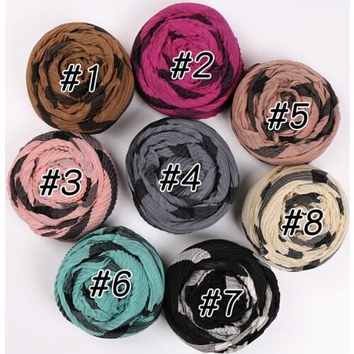 Crinkle hijab scarf stripe shawls muslim wrinkle scarves viscose Ripples plaid wraps stretchy headband scarves 10pcs/lot