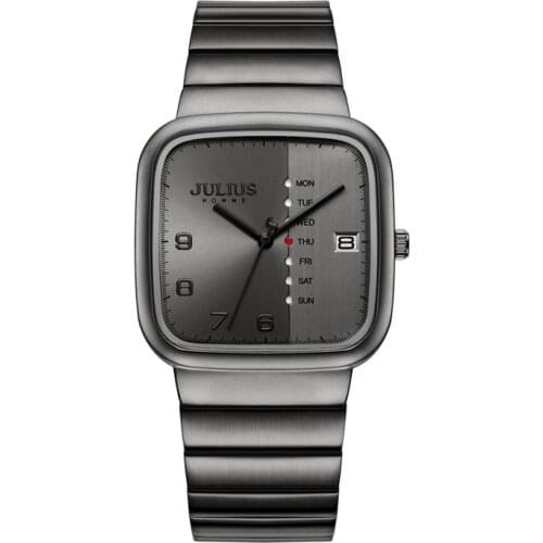 Auto Date Week Mens Watch Hours Japan Mov't Clock Business Bracelet Stainless Steel Boys Birthday Father Gift Julius Box