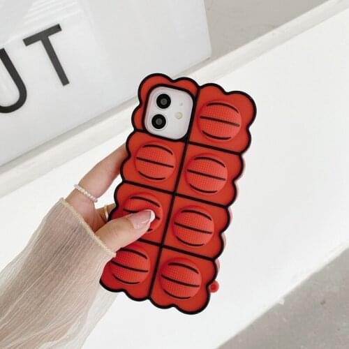 Reliver Stress Cartoon Basketball Phone Case for iphone 11 12 Pro MAX Mini X XS XR SE 6 7 8 Plus Soft Shockproof Back Cover