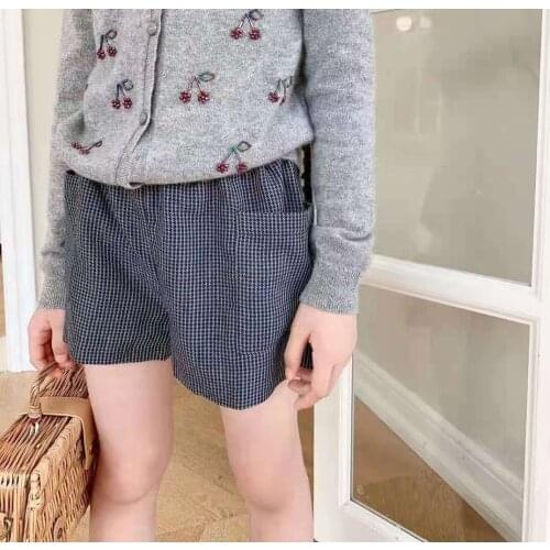 Autumn Winter 2021 new product houndstooth classic plaid pattern shorts versatile girls pants