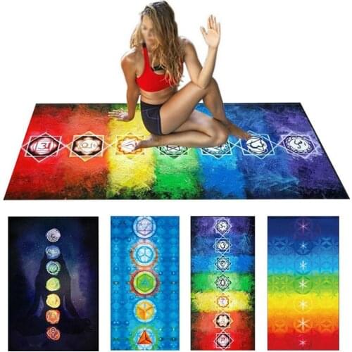 New Yoga Mat 7 Chakra Printed Portable Outdoor Picnic Carpet Yoga Mat Beach Towel Home Decor