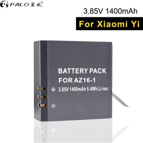 PALO 1PCS 3.85v 1400mAh AZ16-1 Digital Camera Battery For Xiaomi-Xiaoyi sport camera 4K Action Camera II 2 camera Accessories