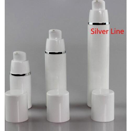 15/30/50ml Empty Airless Bottles Silver/Gold/Dark purple Line Plastic Treatment Pump Travel Cosmetic Lotion Bottle 10pcs/lot