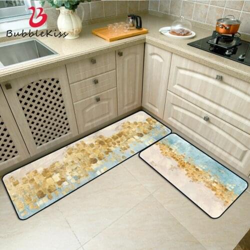 Bubble Kiss Nordic Style Kitchen Mat Golden Pattern Design Carpets Oil-Proof Bedroom Decor Area Rug Customized Hallway Floor Mat