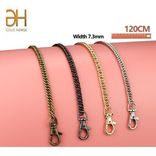 40-120CM Metal Durable Weaved Bag Strap Replacement Crossbody Fashion Handbag Chains Shoulder Strap For Bag Fish Mouse Buckle