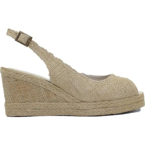 WOMEN LINEN SHOES WEDGES SANDALS