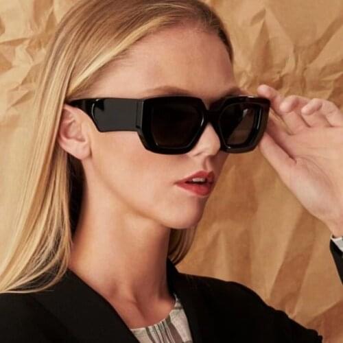 Wide Legs Square Sunglasses Women Vintage Cat Eye Sun Glasses Polygon Shades UV400 Men Luxury Brand Male Female Black Eyewear