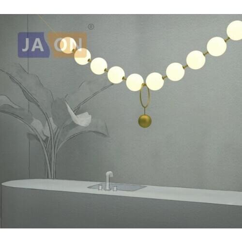 G9 led Postmodern Iron Glass White Golden Necklace Chandelier Lighting Suspension Luminaire Lampen Lustre For Foyer Dinning Room