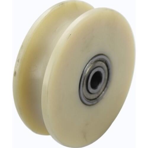 U / V Groove Wheel D:80mm (3inch) D:100mm (4inch) U / V Groove Nylon Mute Sliding Door Pulley Door Bearing Steel Rail Wheels