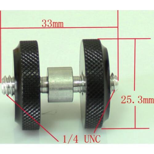 1/4"-20 double Male Threaded screw Adapter with adjustable nut for flash camera