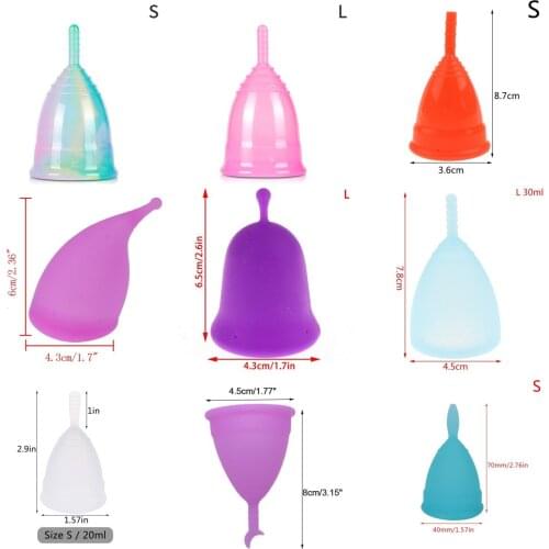 Colorful Women Cup Medical Grade Medical Silicone Menstrual Cup Feminine Hygiene menstrual Lady Cup Health Care Period Cup