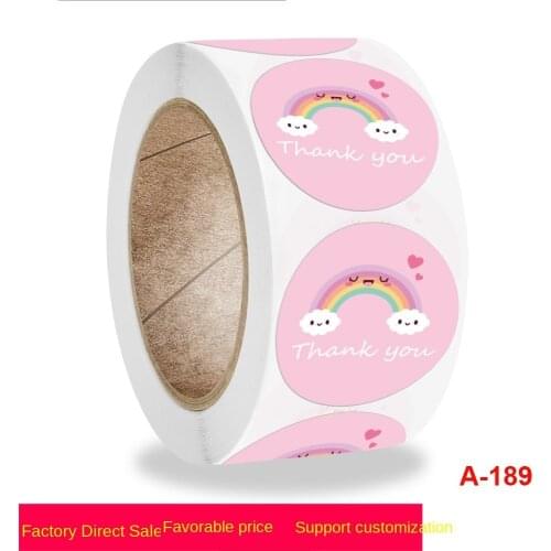 1 inch self adhesive roll label thank you