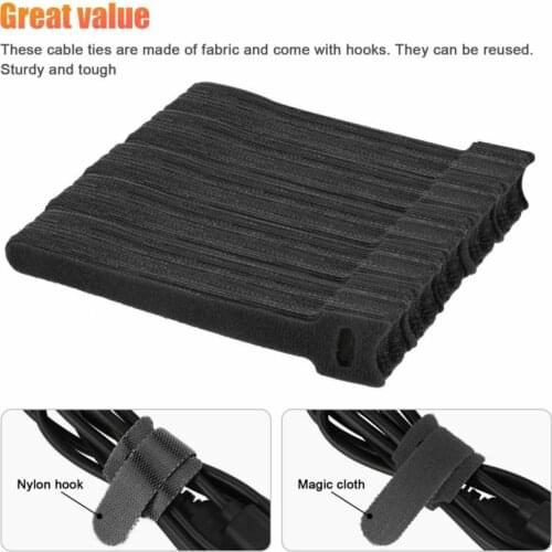 100pcs Velcro Cable Ties Reusable Self Adhesive Strong Fastener Tape Fixed Cable Ties Hooks Loops Cable Tie Home Supplies