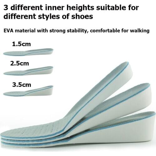 Men Women Hight Increase Insoles Orthotic Shoe Accessory Hi-Poly EVA Comfortable Sport Insole 1 Pair Breathable Shoes Sole Pads