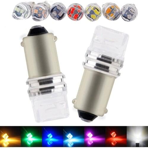2x 3smd 2835 Lens BA9S LED T4W Bulb Car Light Interior Auto Wedge Turn Dome License Plate Dashboard Lamp White Red/Yellow/White