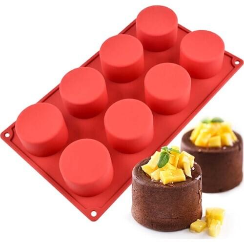 8-Hole Cylindrical Shape Mold Fondant Cake Silicone Mold Handmade Soap Chocolate Mold Baking Tools