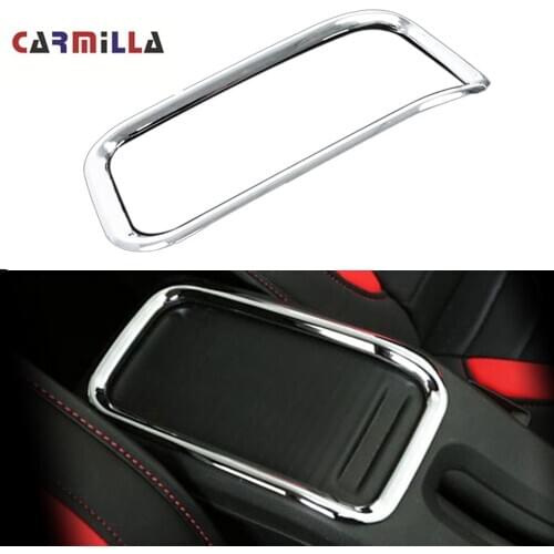Carmilla Car-styling Car Armrest Box Sticker for Peugeot 2008 2014-2019 ABS Chrome Interior Storage Box Handle Trim