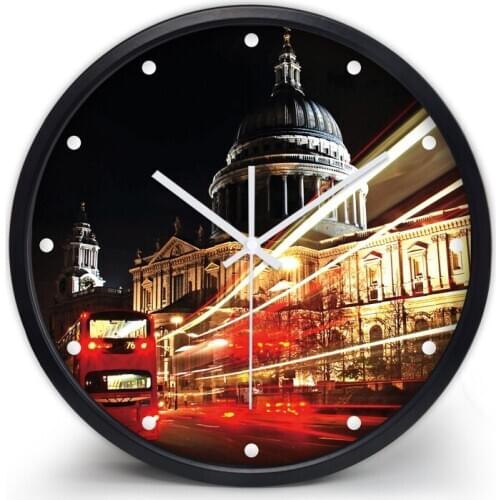 European Bus Decorative Digital Wall Clock Quiet Room Clock Hotel Restaurant angel Living Room Decoration