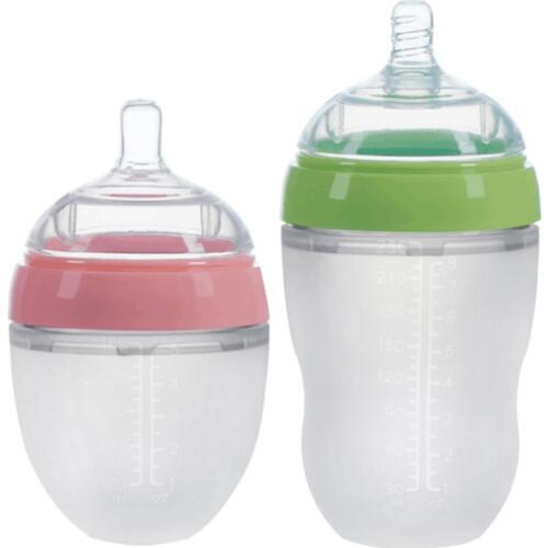 Baby Bottle Newborn Wide Caliber Anti-flatulence Silicone Bottle with Handle Baby Supplies Kids Milk Food Feeding Tools