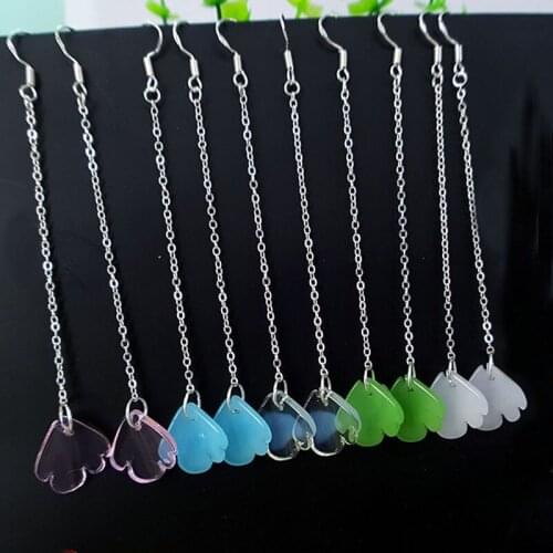 95mm Fashion Long Eardrop Coloured Glaze Petals Earrings 5 Colors Junior iii With Earrings Wish Speed Flower Shape Wholesale