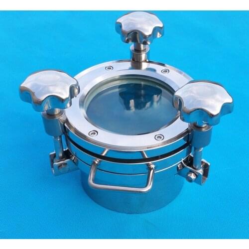 Large Glass Manhole Flange Full Sight Glass Manhole Stainless Steel Window Manhole Cover 100-600