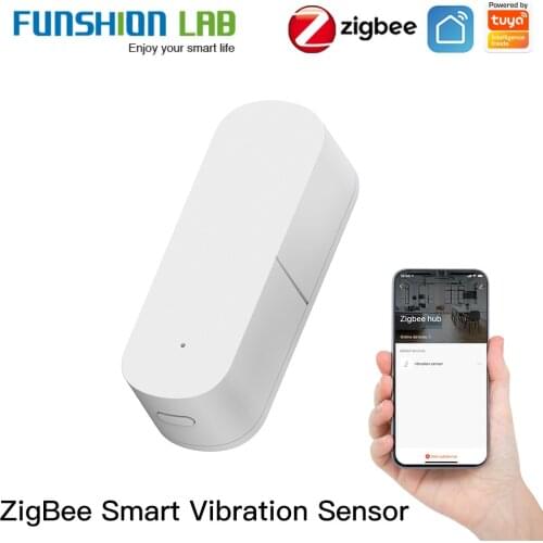 FUNSHION Zigbee Smart Vibration Sensor Detection,Tuya Smart Life APP Notification,Real-Time Motion Shock Alarm,History Record