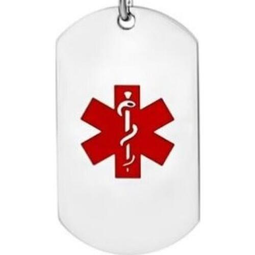 Hot slaes Medical stainless steel dog tag 28 * 50MM, chain 76CM