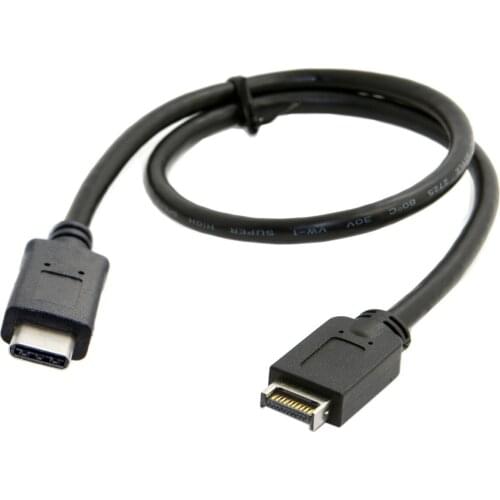 USB 3.1 Front Panel Header to USB-C Type-C Male Extension Data Cable 50cm