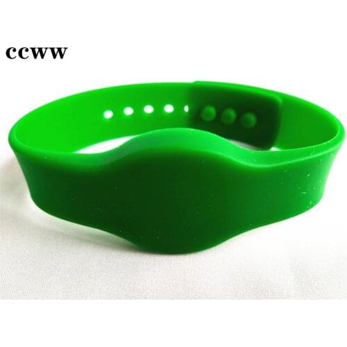 Beautiful 13.56MHz IC S50 Waterproof Silicone Wristband Watch Type ISO14443A NFC Wrist Band RFID Tag Wristband Bracelet 1Pcs