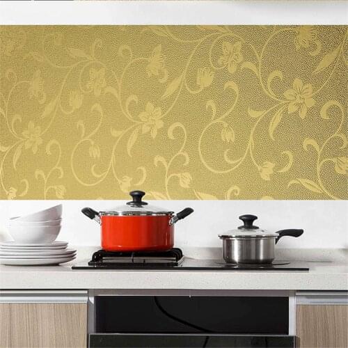 Kitchen Stickers Wallpaper, Kitchen Stickers Self Adhesive Kitchen Aluminum Foil Stickers Oil Proof Waterproof Stove Sticker
