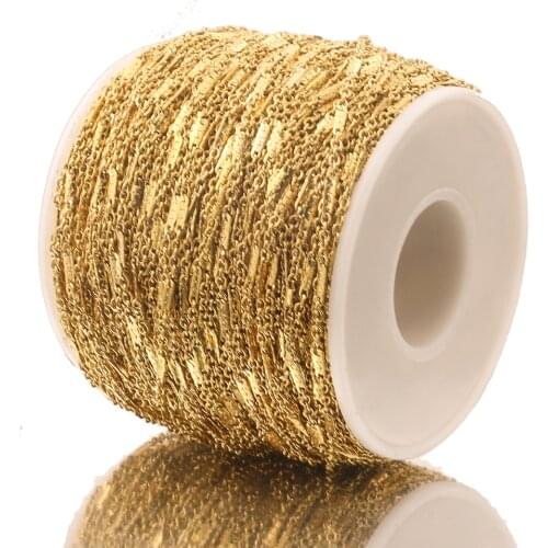 2M Stainless Steel Gold Ball Strip Cable Chain Satellite Link Chains DIY Bracelet Necklace Jewellry Making Supplies Wholesale