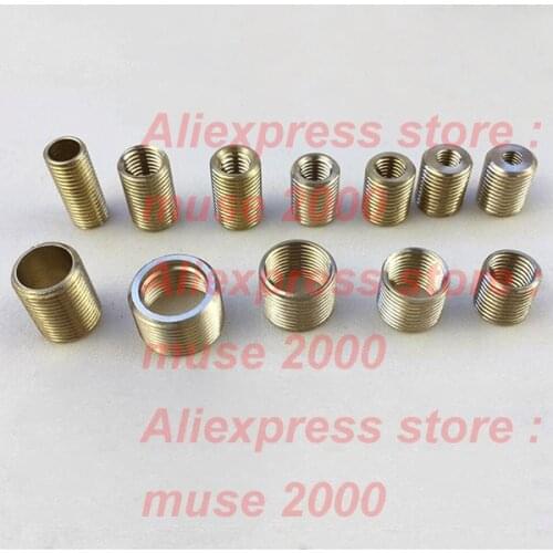 M4 M5 M6 M8 to m10 m12 M14 Brass hollow screw adapter inner outer thread connector screw nut bolt coupler converter adapter
