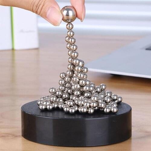 Magnetic Sculpture Free Swing Magnet Toys Diy Home Decoration Magnetic Novelty Toys Adult Stress Reliever Balls Toy With Base