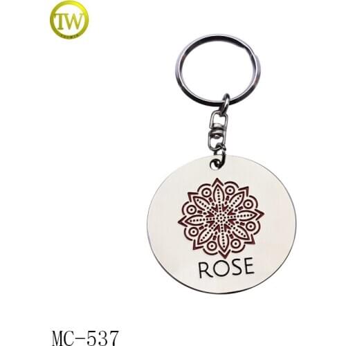 MC537 custom high quality handbag silver metal chain hang tag metal key chain tag
