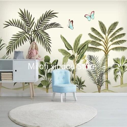 Milofi custom 3D wallpaper mural medieval tropical rainforest plant landscape living room bedroom background wall decoration wal