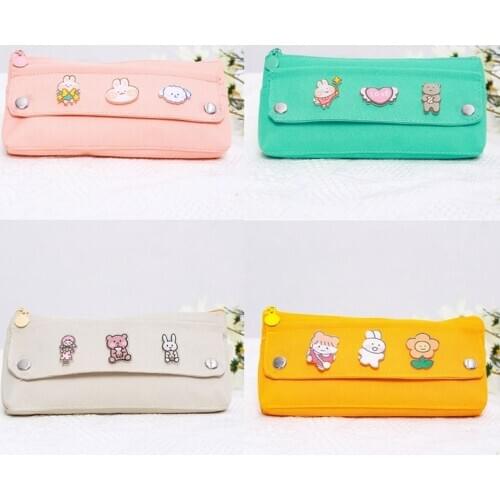 Girl rabbit puppy bear design cute pencil case student stationery storage supplies creative pen bag